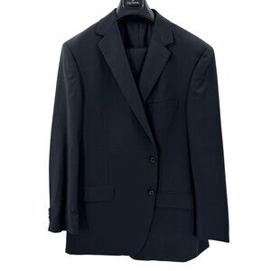 Paul Betenly Mens Black Two Button Wool Suit Jacket Blazer 100% Wool Size 46L